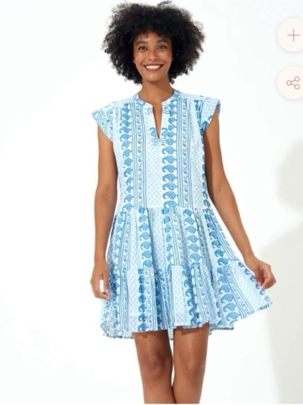 New Tuckernuck Sz XS Oliphant Blue Babylon Yoke Dress Cotton Tuckernuck